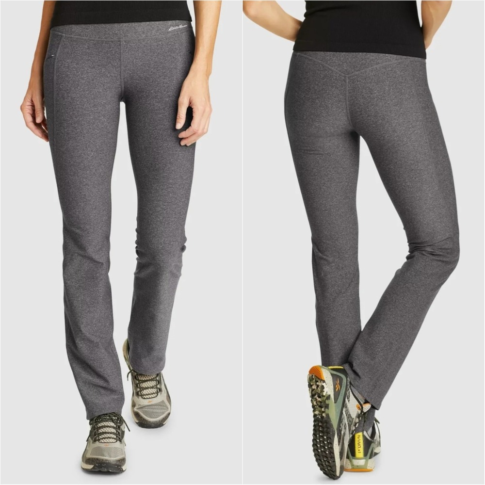 Eddie Bauer Womens Trail Tight Pants Leggings Sx XXL Plus Gray Zip Pocket